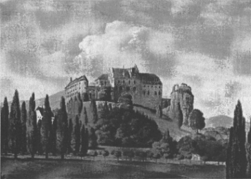Schloß von Norden um 1838.
